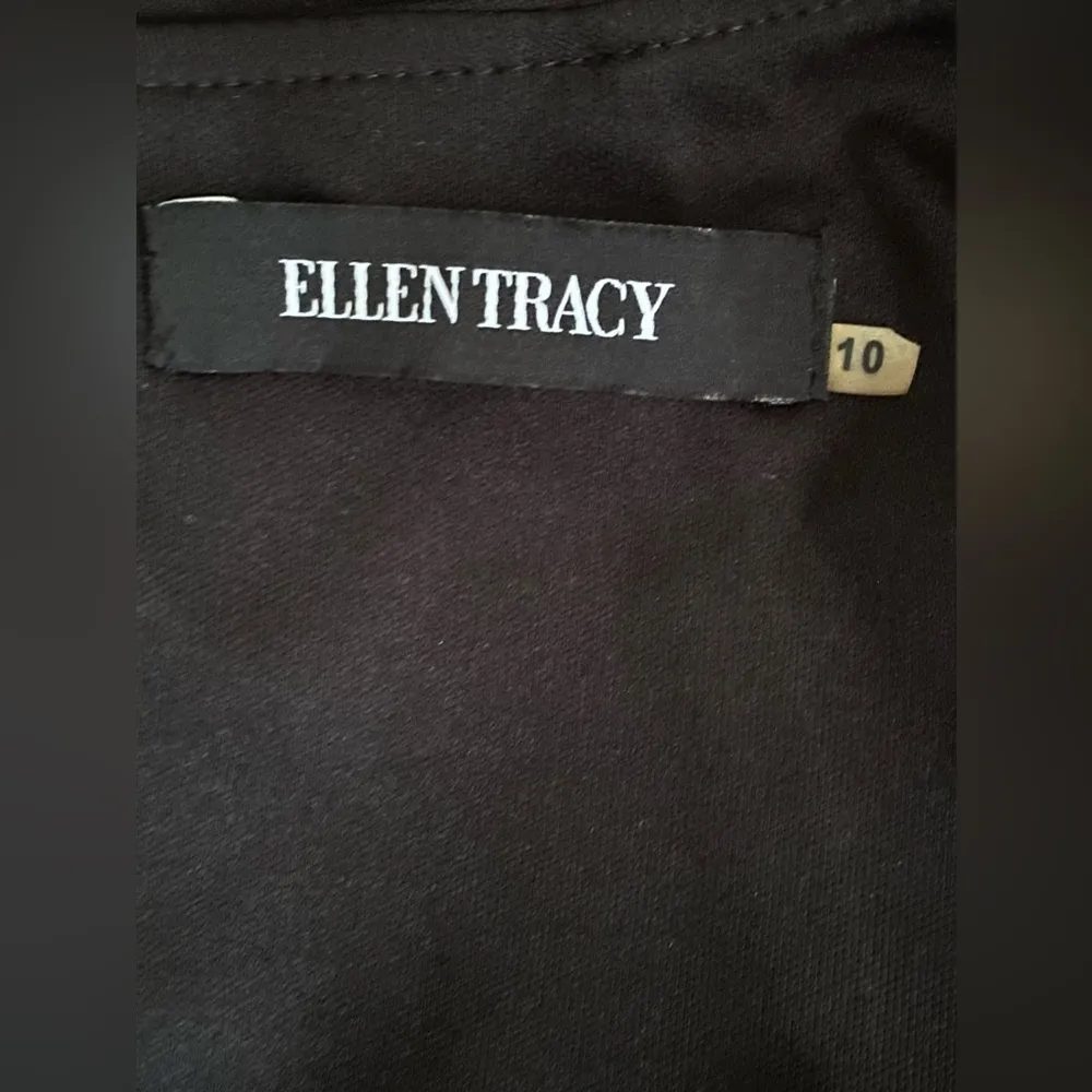 Ellen Tracy Black Cocktail Sheath Dress Holiday Evening Knee Length V Neck Sz 10 - Image 8