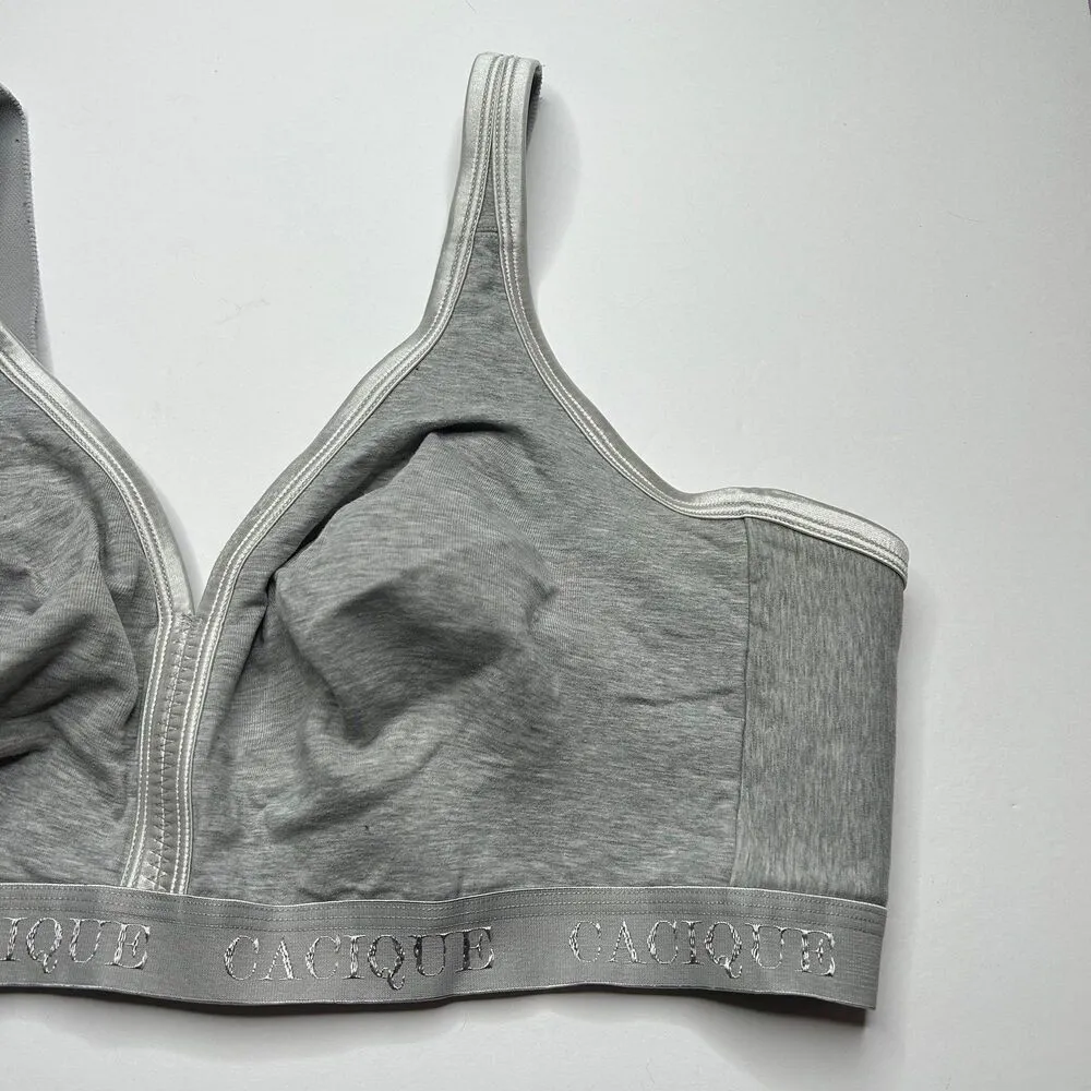 Cacique grey unlined wireless wire free full coverage bra 46DD - Image 2