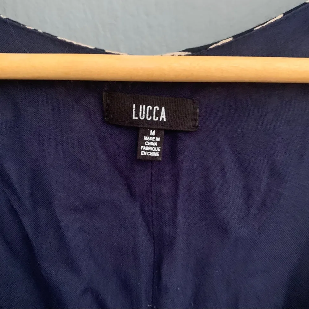 UO Lucca black floral zip up lace up romper - Image 7