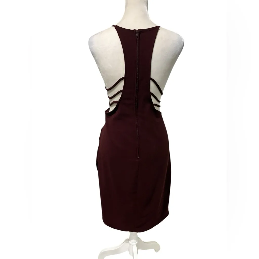Charlotte Russe Deep Burgundy Backless Dress - Image 4