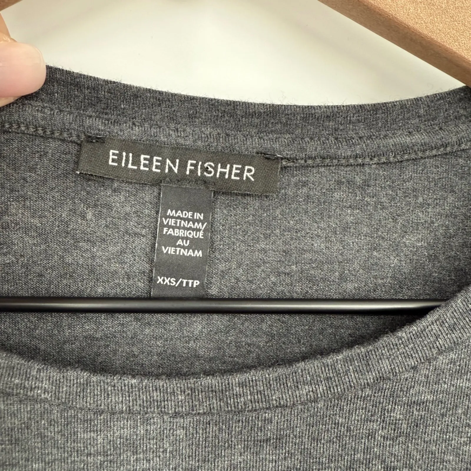 Eileen Fisher Long Sleeve‎ T-Shirt Top Knit Casual Essential Grey Size XXS - Image 3