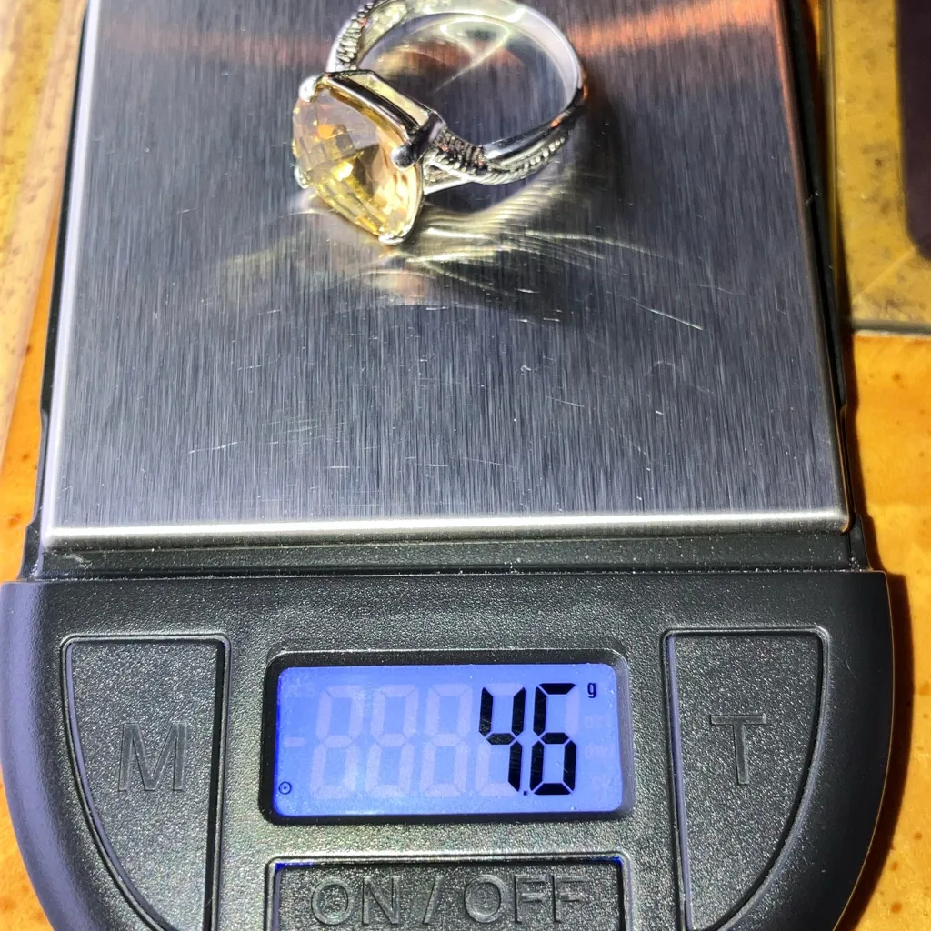 Brazilian Citrine Sterling Silver Ring Size 8 Gold - Image 9