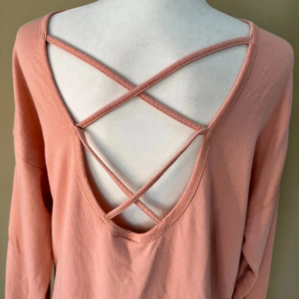 SWEATY BETTY Lace Up Strappy Back Sweatshirt Long Sleeve Top - 4/6 - Image 7