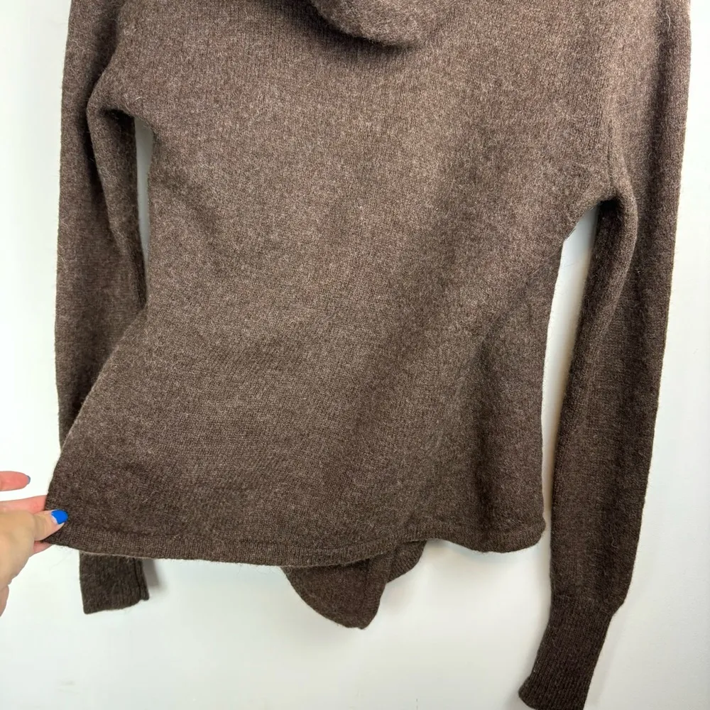 Betabrand Black Sheep Wool Alpaca Wrap Cardigan Sweater Brown Sz S/M - Image 16