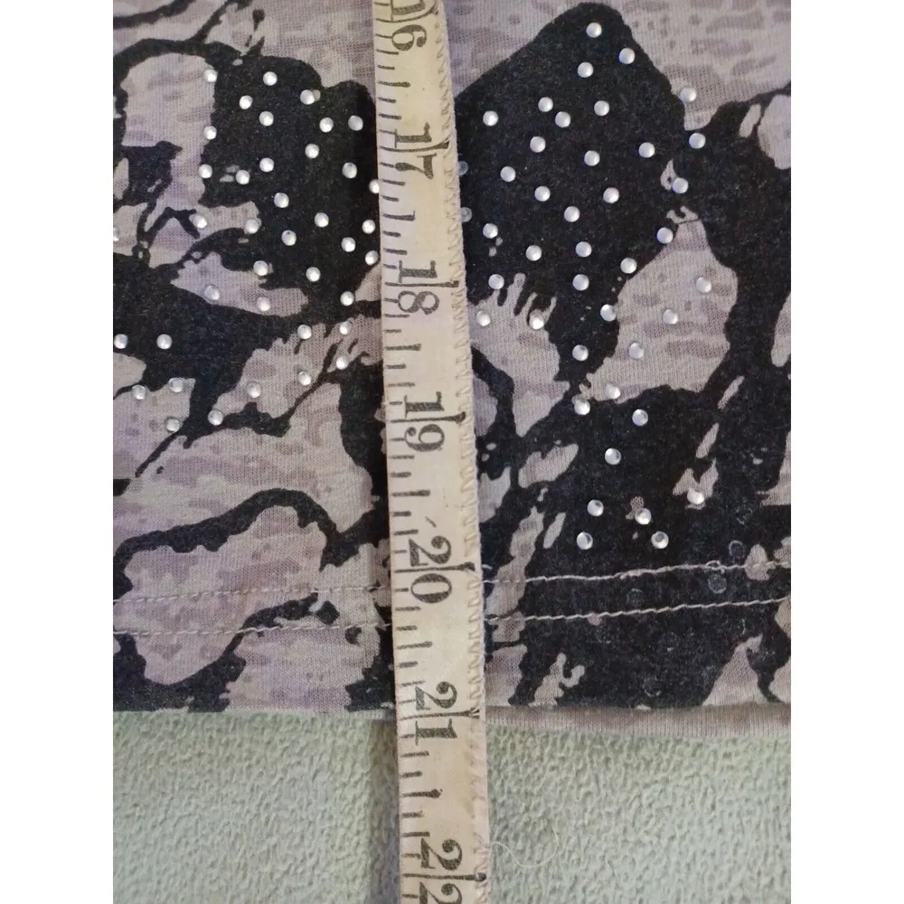 INC International Concepts womens floral 2 tone tan blouse with bling size small Brown - Image 6