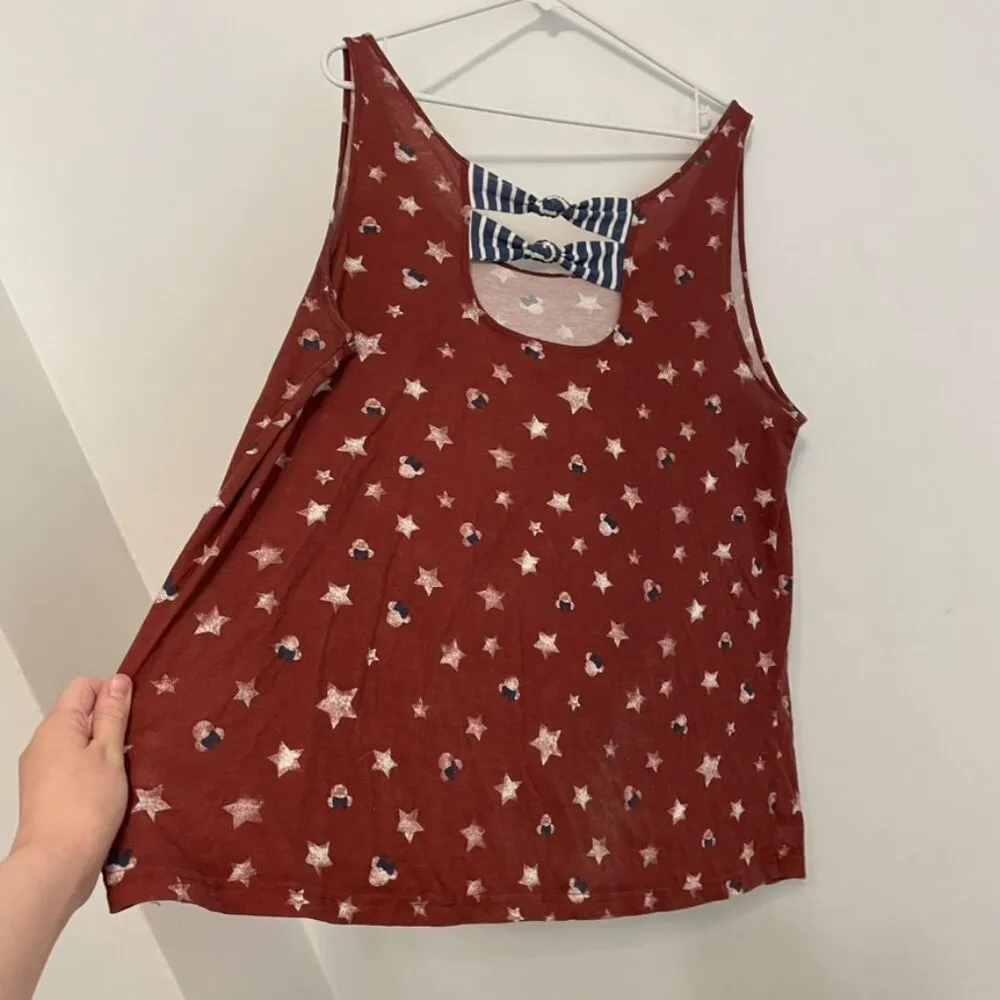 DISNEY PARKS Minnie Mouse Icon Americana Tank Top Red White Blue Stars Patriotic - Image 16