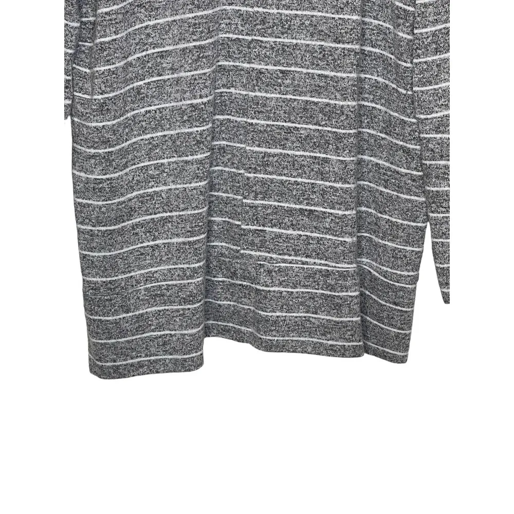 BKE Women's Sweater Top Slouchy Striped Cowlneck Long Sleeve Stretch Gray Medium - Image 11