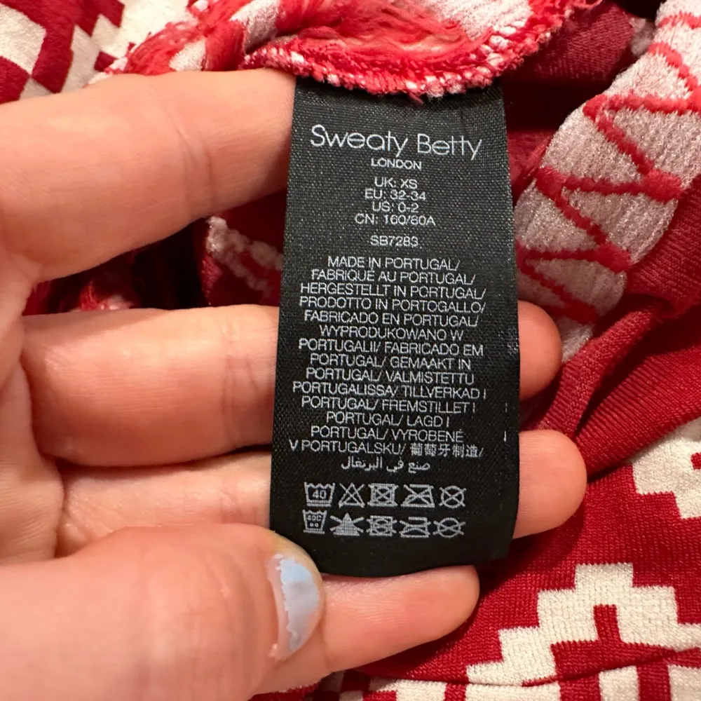 Sweaty Betty  Base Layer Fair Isle Red Top 0–2 - Image 2