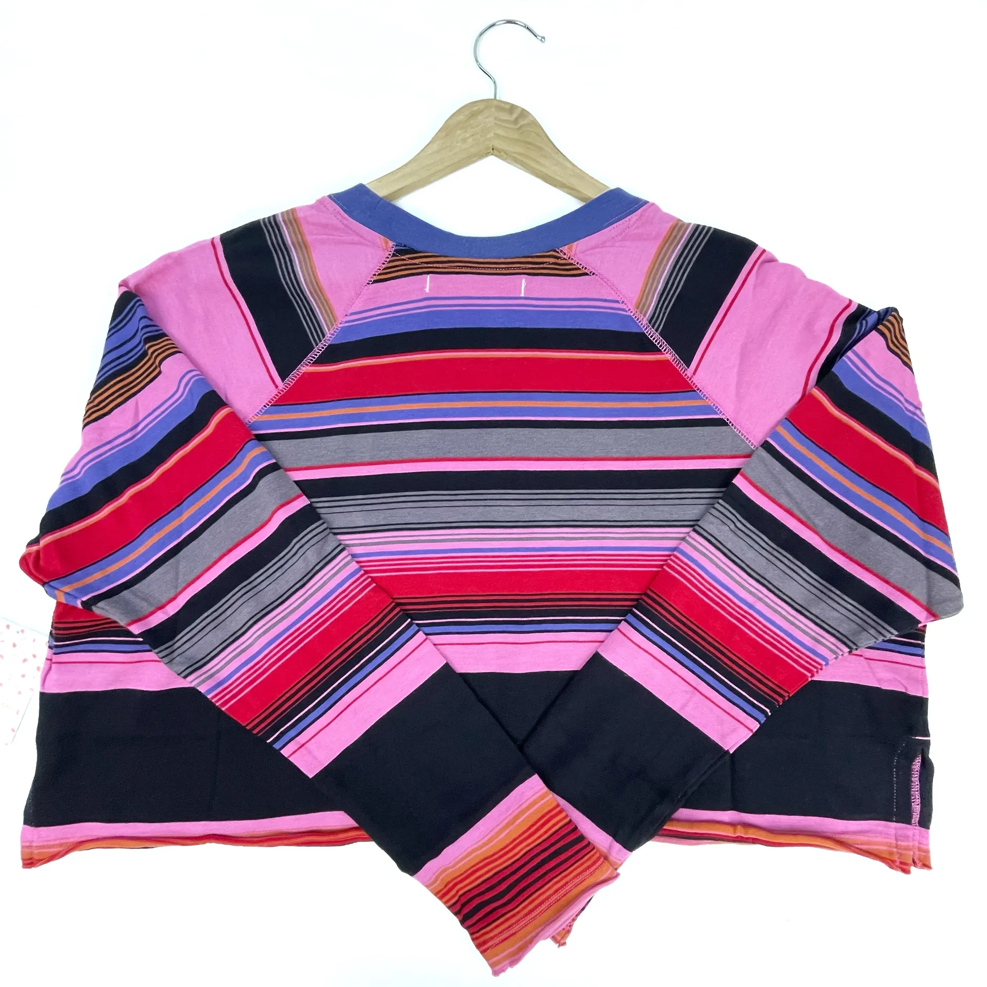 | NWT Free People Baja Striped Raglan Long Sleeve Cropped T-Shirt - Image 5