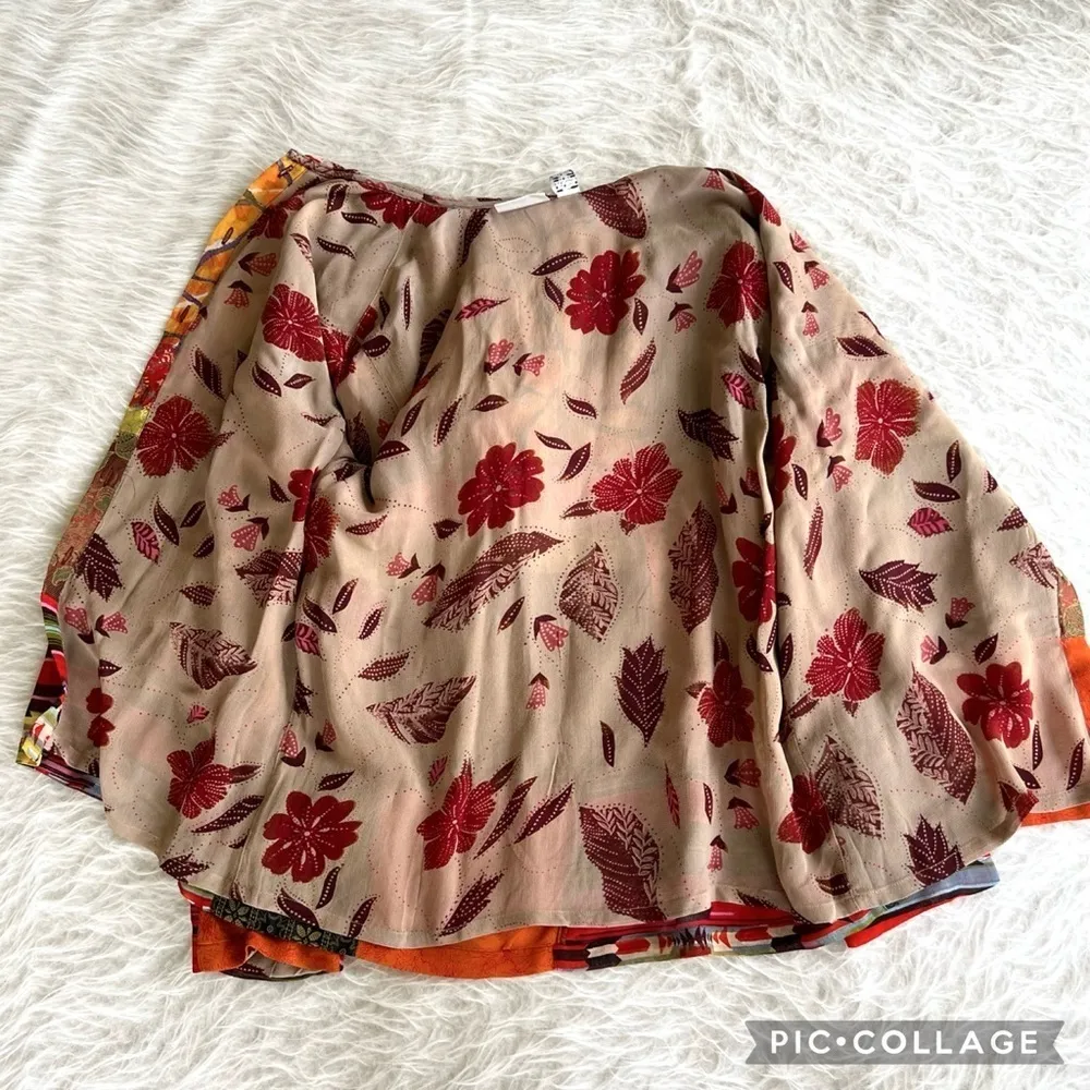 Chico’s Jacket Orange Multi Patchwork Hooded Embroidered M Boho Concert Chic Mod - Image 14