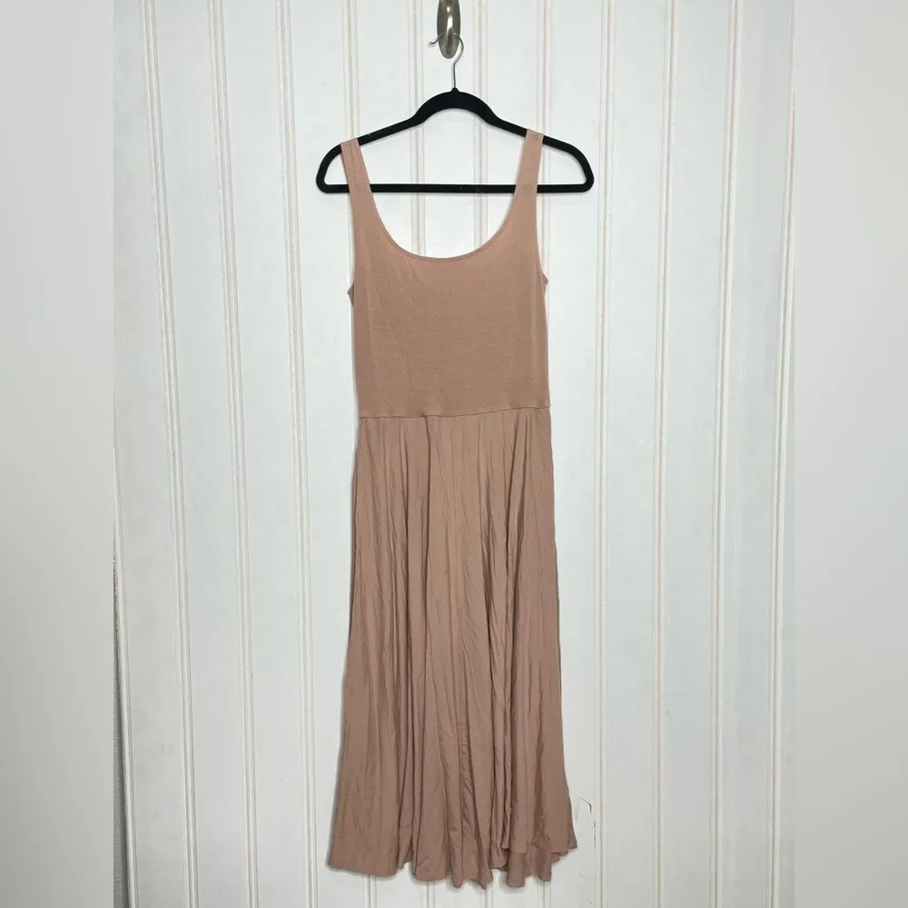 Reformation Jeans Rou Blush Pink Tank Midi Fit and Flare Dress - L - Image 7