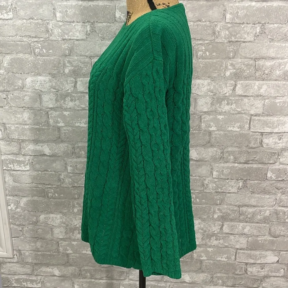 J.Jill Green Cable Knit Sweater - Image 2