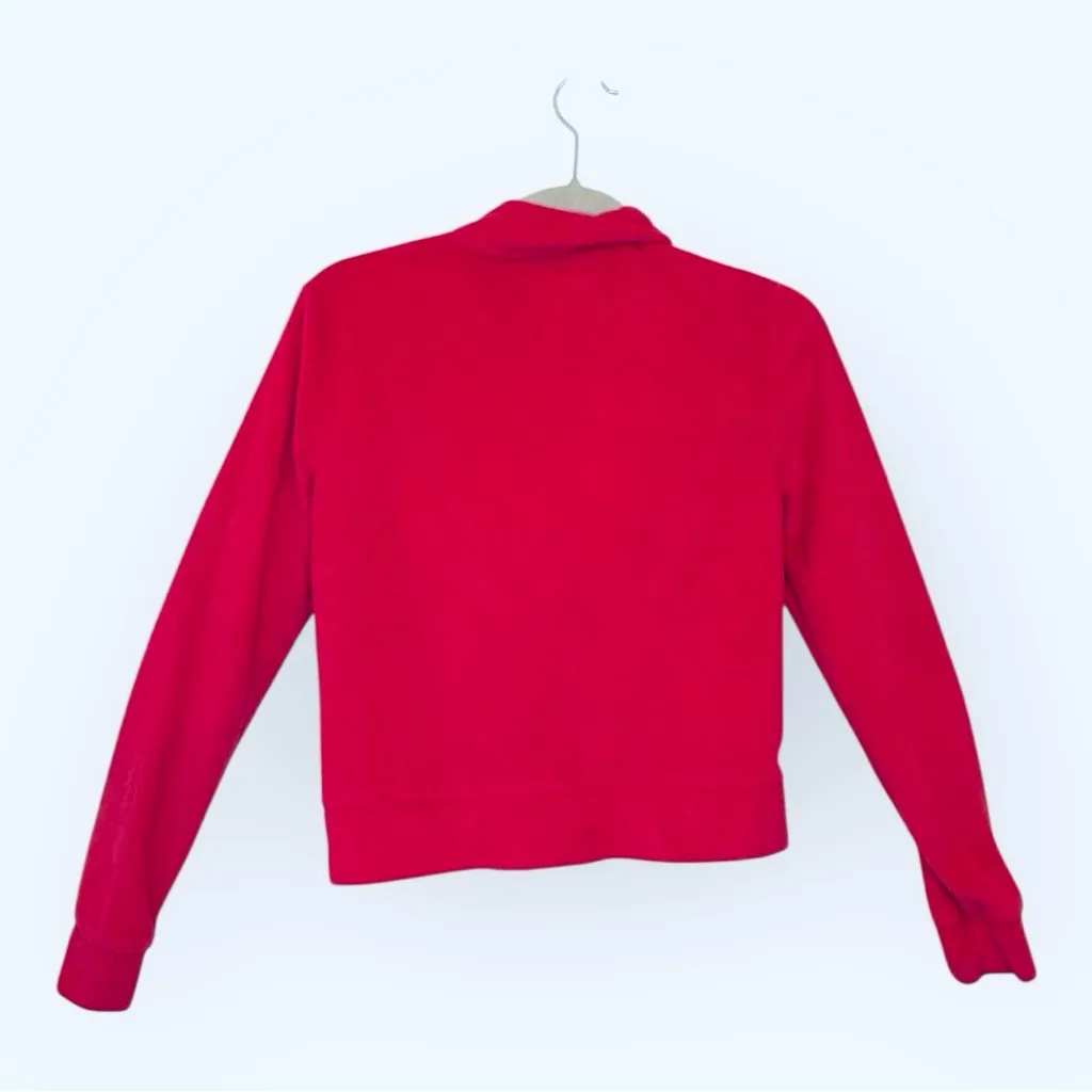Juicy Couture Hot Pink Velour Zip Up Y2K Revival Track Jacket Small - Image 3
