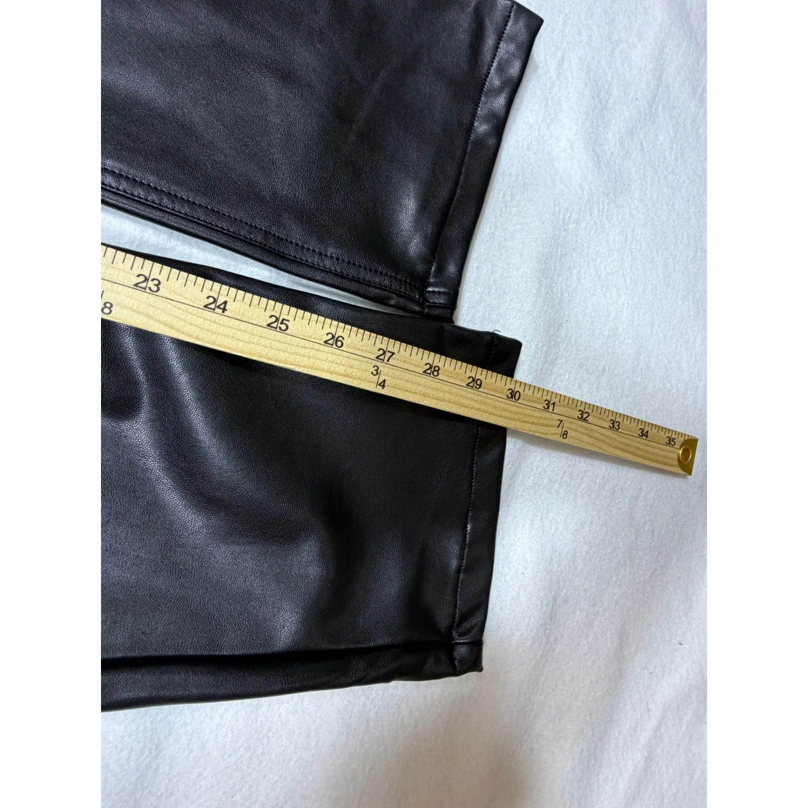 Abercrombie & Fitch Vegan Leather Pants Ultra High Rise Straight Leg Black 26/2 - Image 4