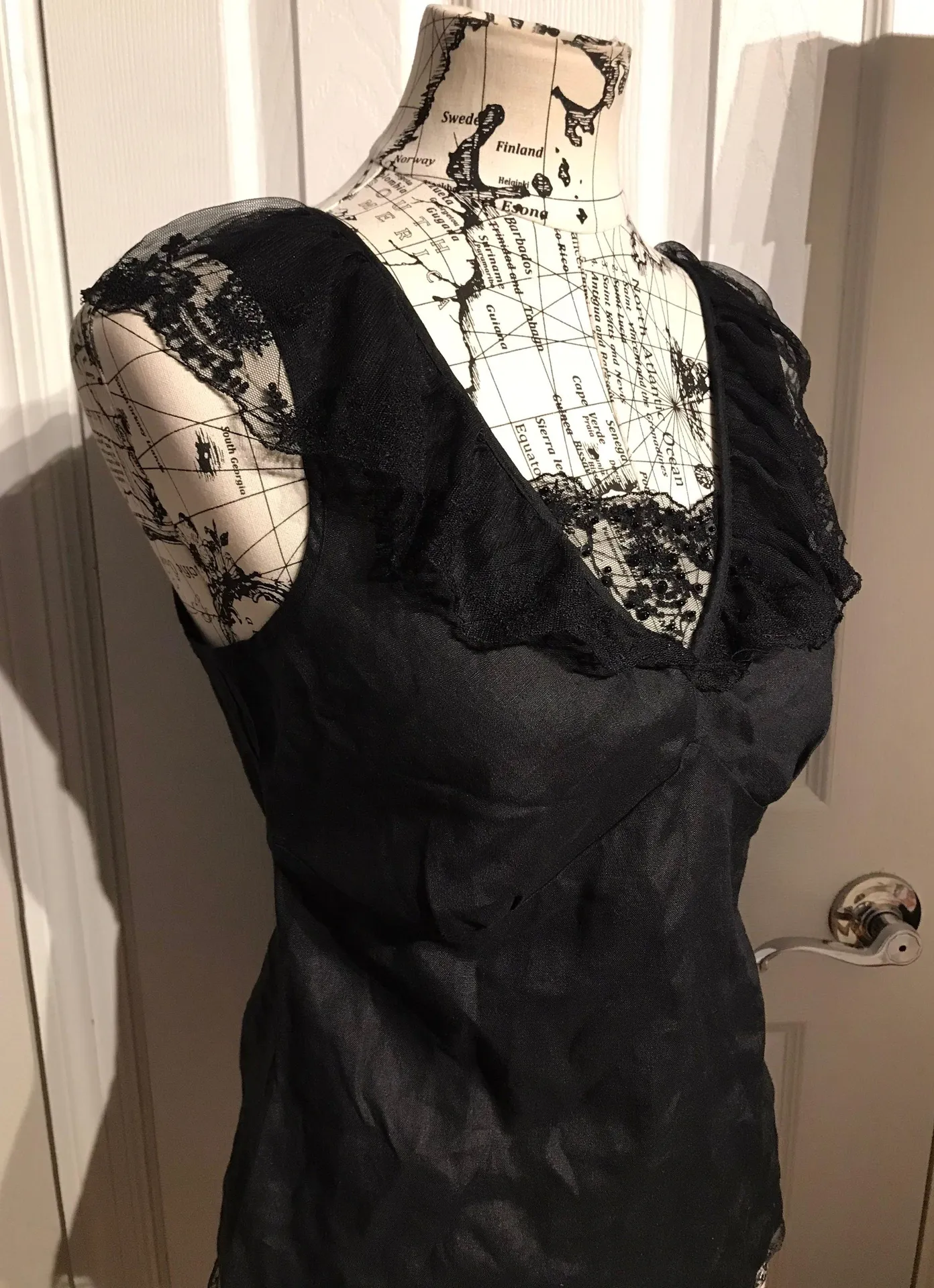 Vintage  Linen Lace Fit Flare Blouse Tank Cami Whimsy Whimsical Whimsgoth Coastal Coquette Western  - Image 5