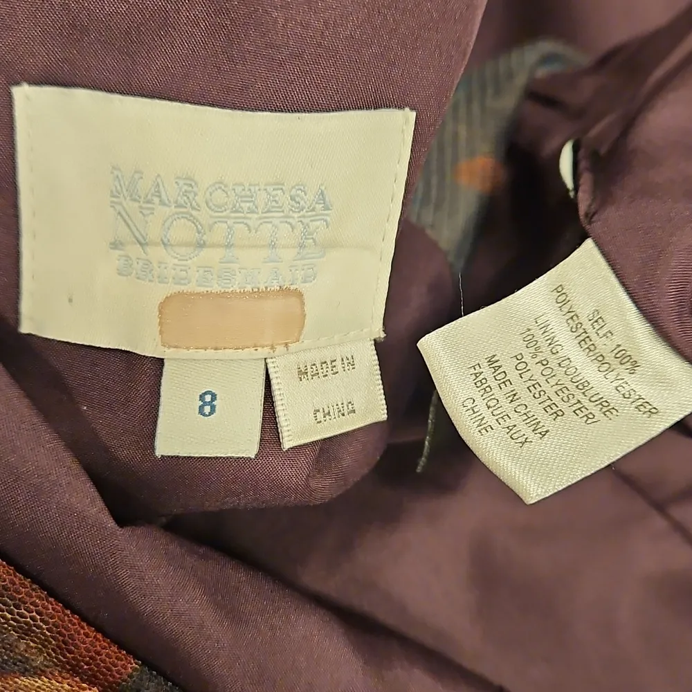 đź’•MARCHESA NOTTEđź’• Salerno Printed Floral Tulle Gown ~ Midnight 8 NWOT Purple - Image 16