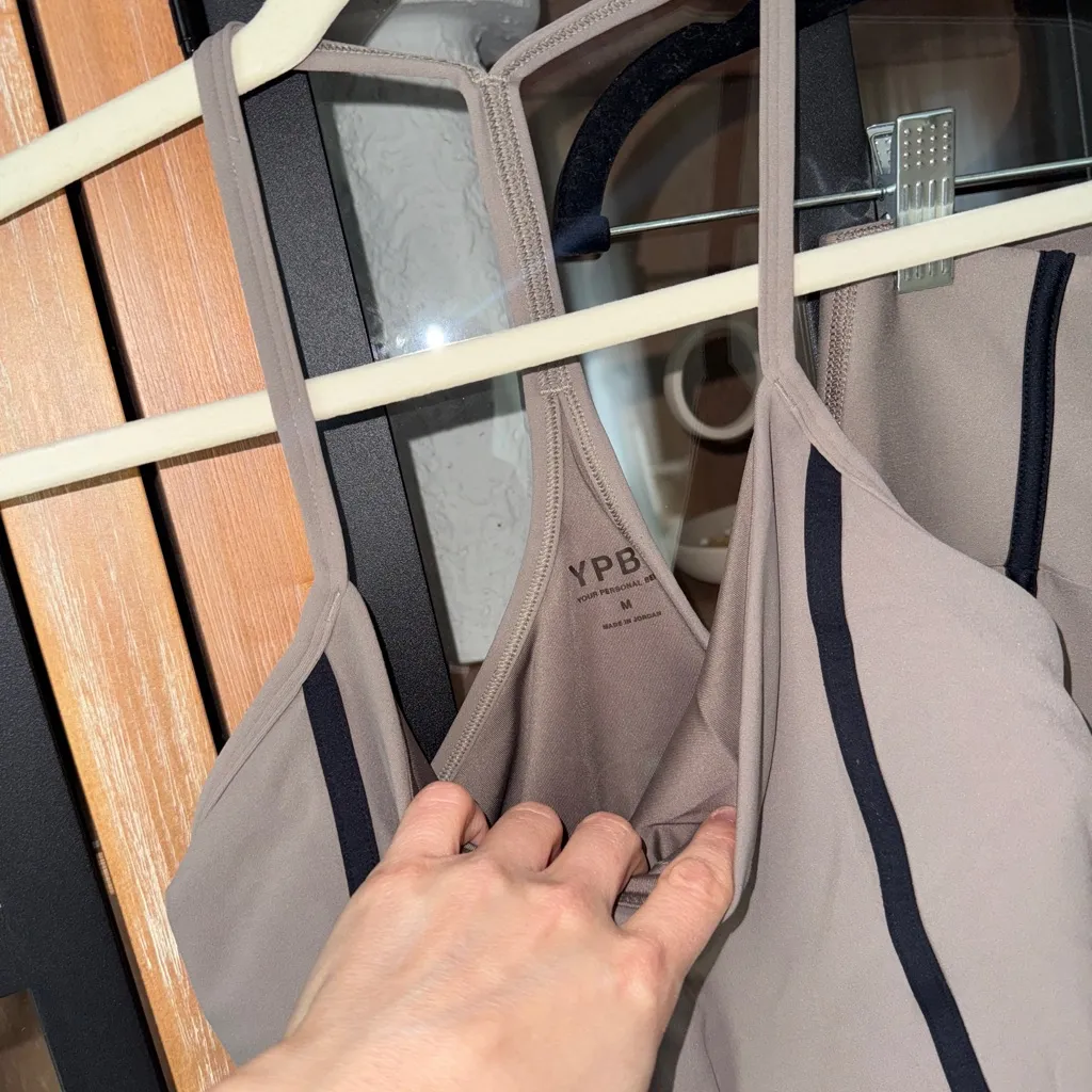 YPB workout set contrast leggings sports bra sculptLUX high rise tank top 7/8 - Image 8