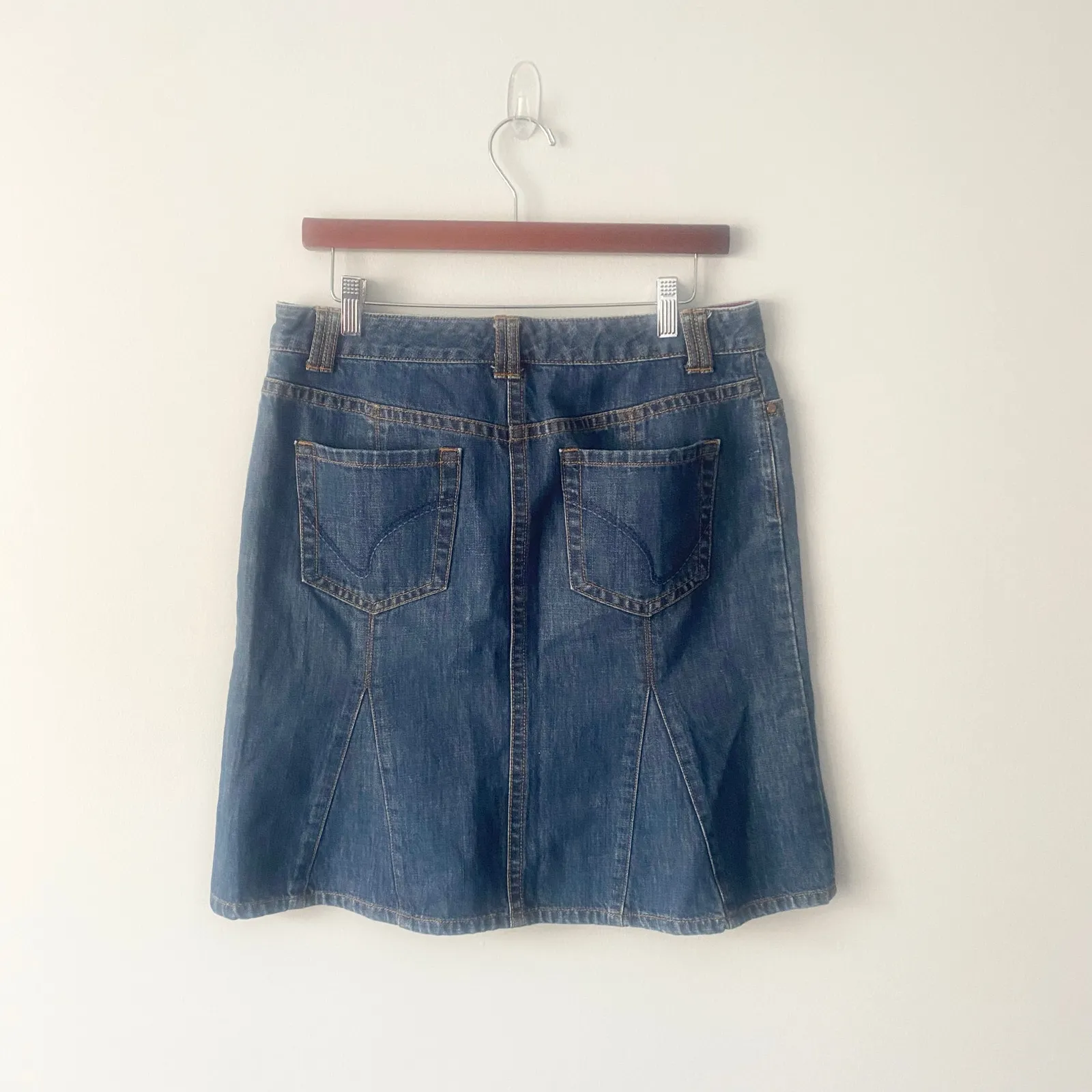Tommy Hilfiger Vintage 100% Cotton Blue Denim Peplum Above Knee Skirt Size‎ 6 - Image 3