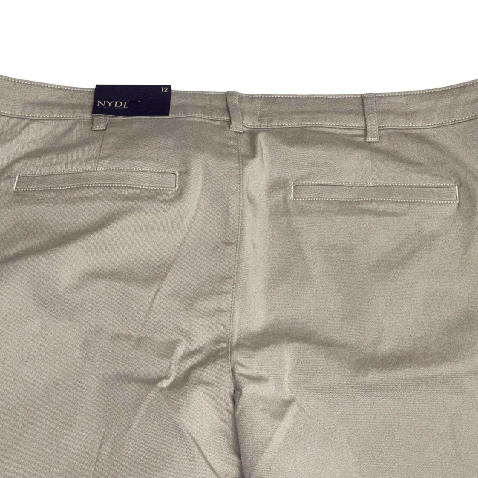 NYDJ Womens‎ Denim Bermuda Shorts Tan Size 10 11" Inseam High Rise NWT - Image 5