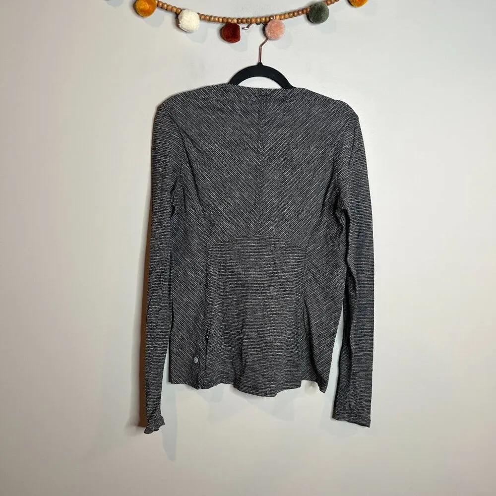 Lululemon Kanto Catch Me Long Sleeve Coco Pique Black White - Image 5