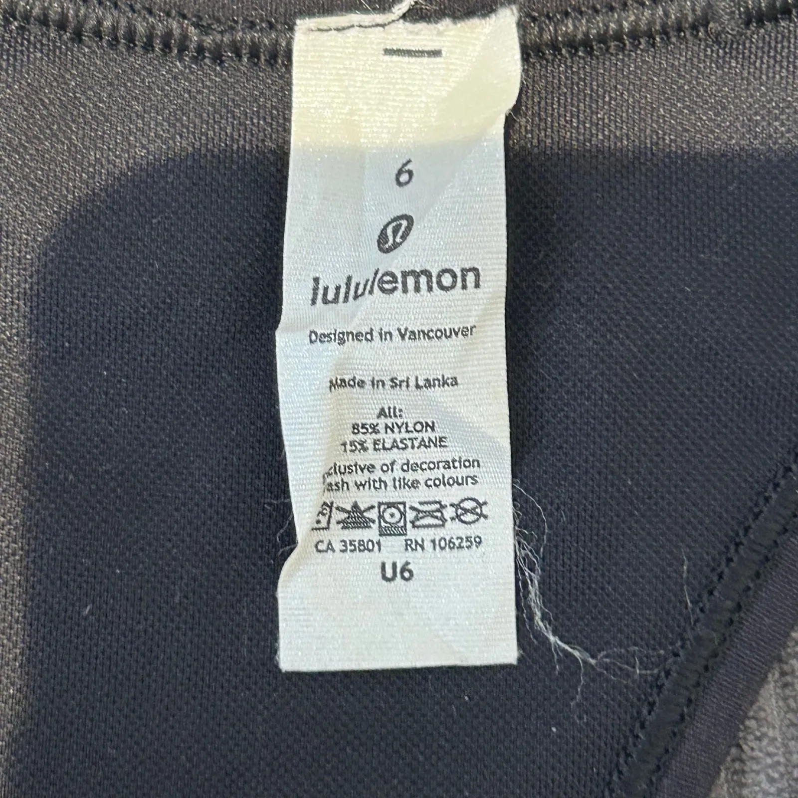 Lululemon Black High Neck Racerback Crop Tank Top Sports Bra Size 6 SMALL - Image 5