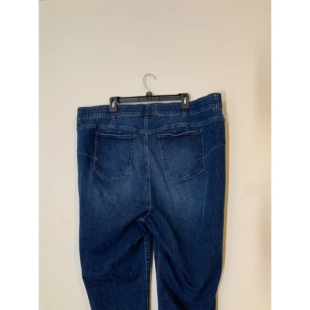 Torrid Bombshell Skinny Dark Wash Blue Jeans Womens Sz 26R Elastic Waist Stretch - Image 6
