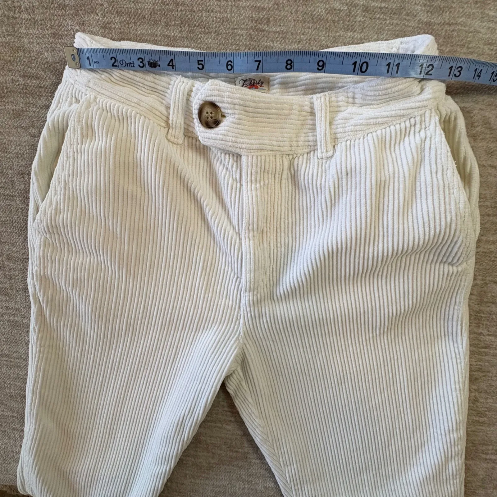 Faherty Women 8-Wale Corduroy Pants Size‎ S White Cream Cropped 27" Inseam - Image 8