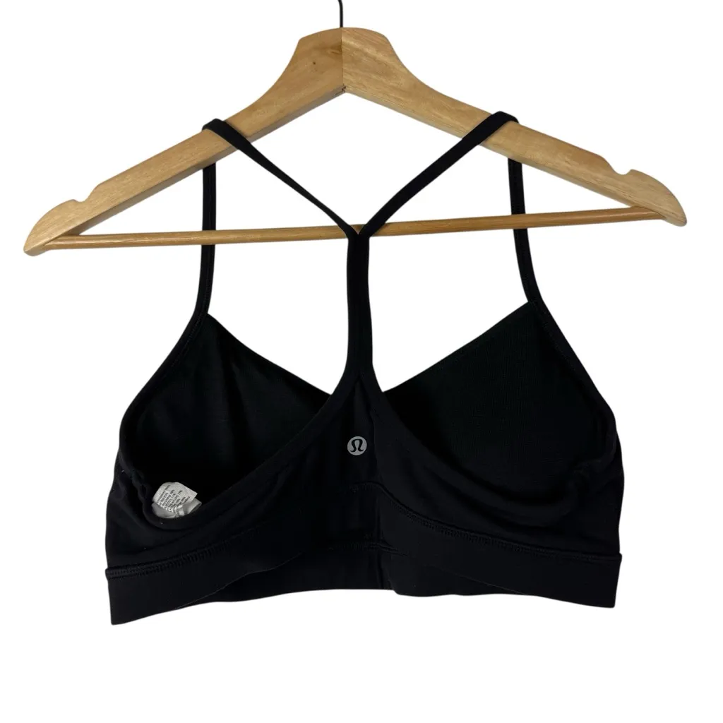 Lululemon Black Flow Y Bra Nulu Light Support Athletic Sports Bra 10 - Image 5