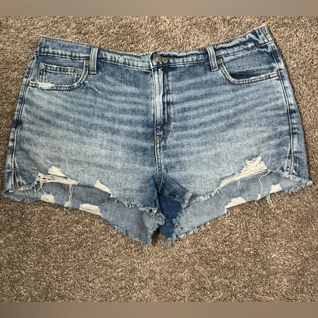 Aerie Distressed Blue Jean Shorts - Image 2