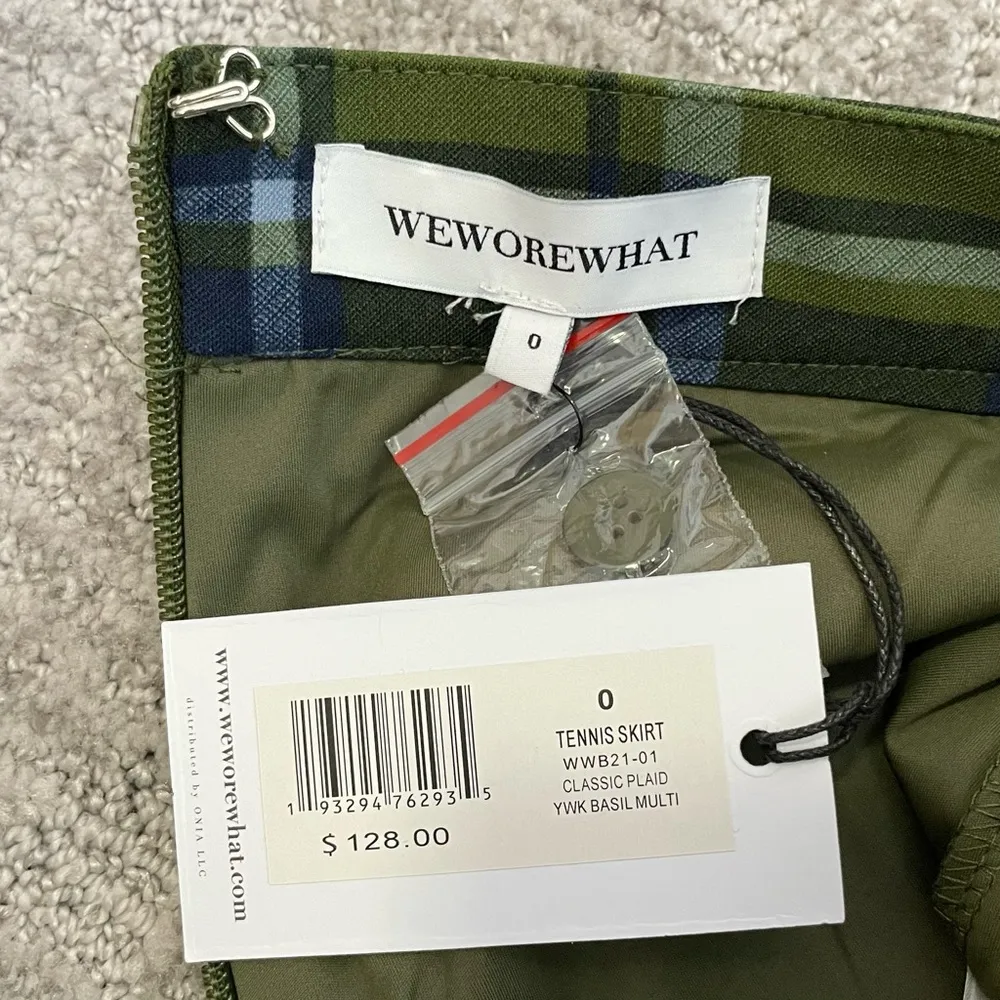 New  Plaid Tennis Skirt Built-In Shorts Pleated Skort Green Size 0 - Image 14