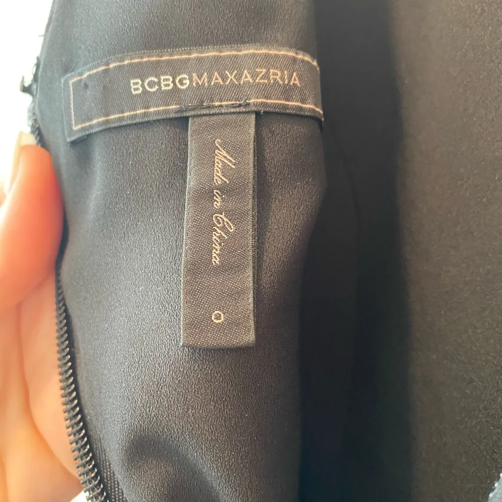 BCBGMAXAZRIA Black & Blue Colorblock Sleeveless Dress Size 0 - Image 4