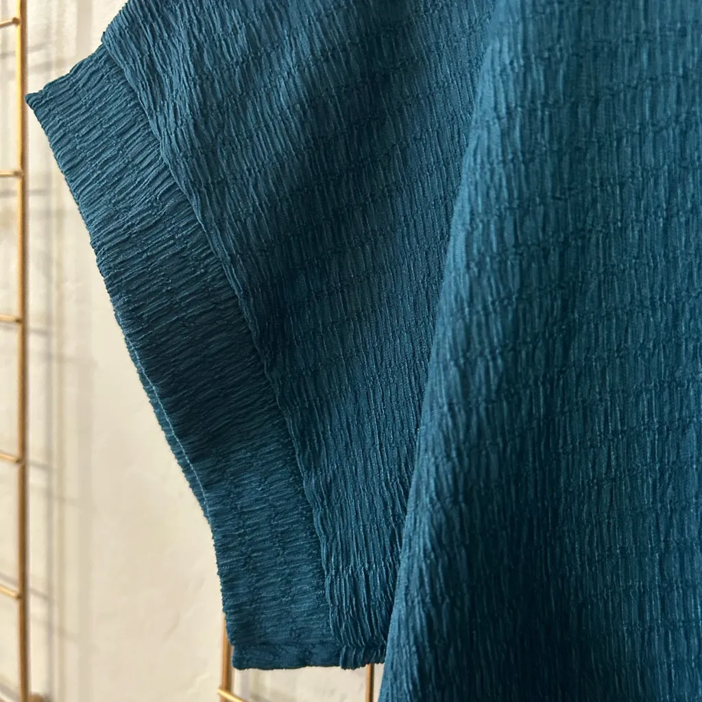 Teal Crinkle Short Sleeve Top NWT Work Attire 2x plus size Blue - Image 2