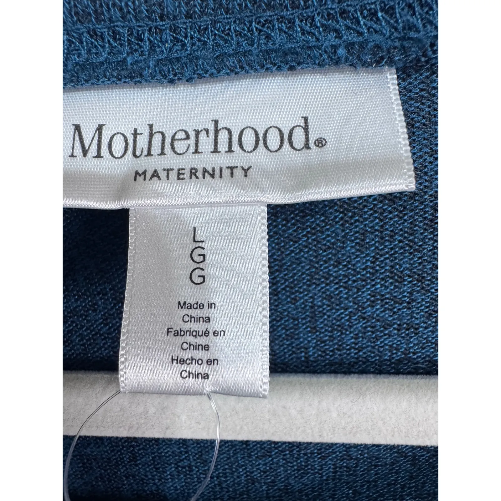 Motherhood Maternity Teal Blue Long Sleeve Tie Front Knit Top Women's Size Large - Image 4