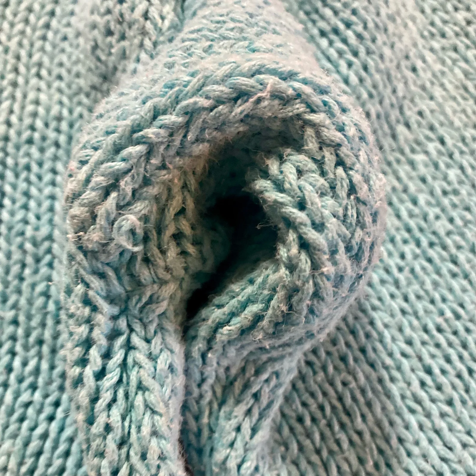 Harbor Lights Vintage Blue Ribbed Ramie Knit Sweater Womens Small - Image 9