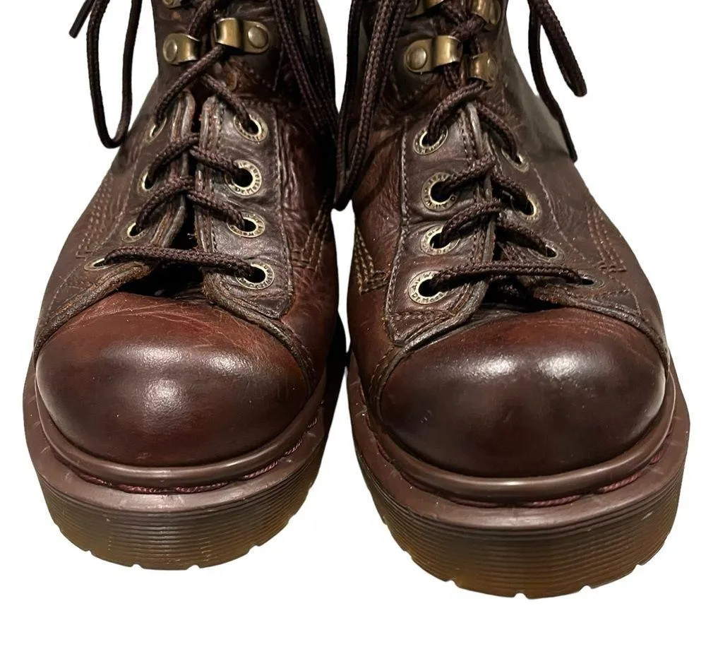 Vintage Women’s Dr. Martens  8287 Brown Leather High Top Lace Up Chunky Boots - Image 7