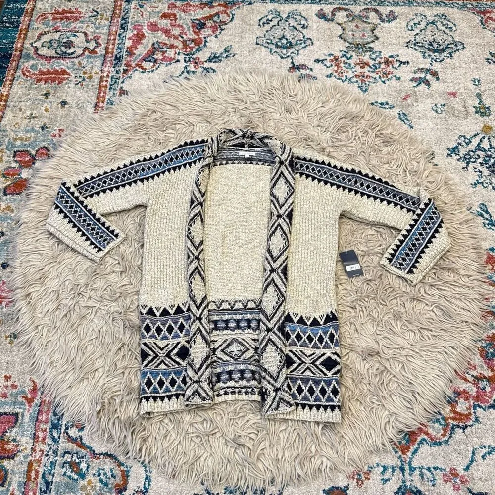 NWT Lucky Brand Aztec Open Cardigan size Medium - Image 2
