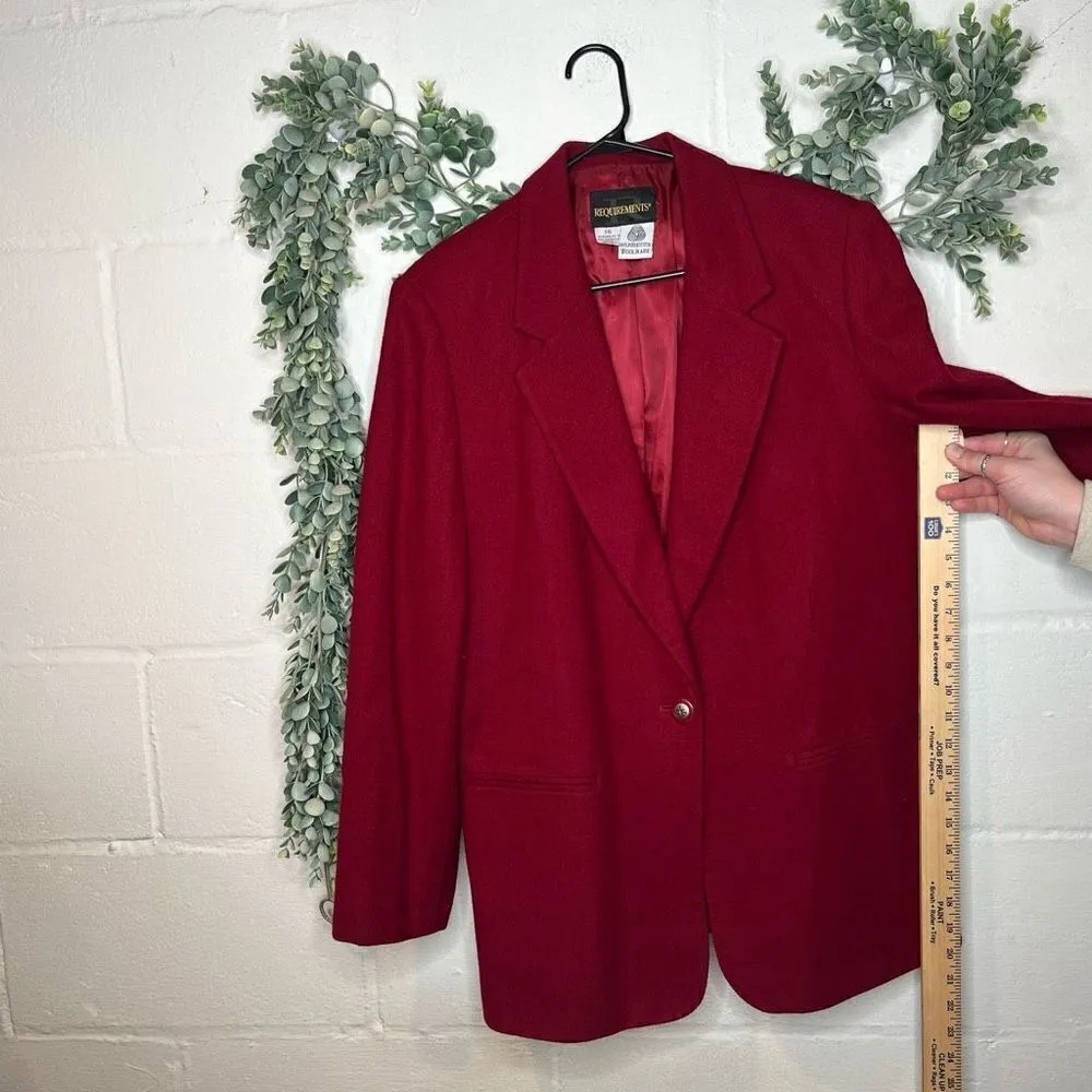 Requirements | women red wool blazer vintage oversized - Image 5