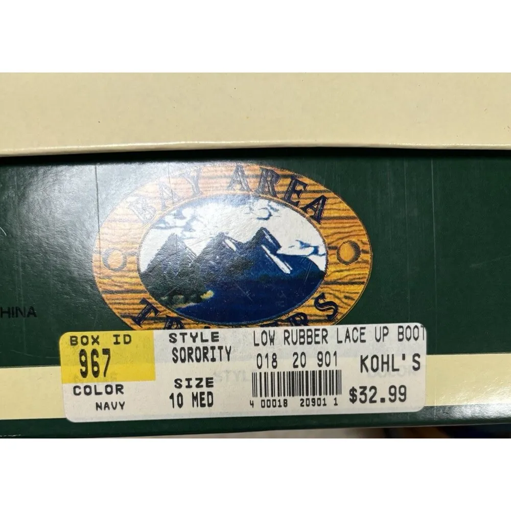 NIB Bay Area Traders Thermolite Waterproof Duck Shoes Navy 10M Low Rubber Boot Blue Size 10 - Image 7