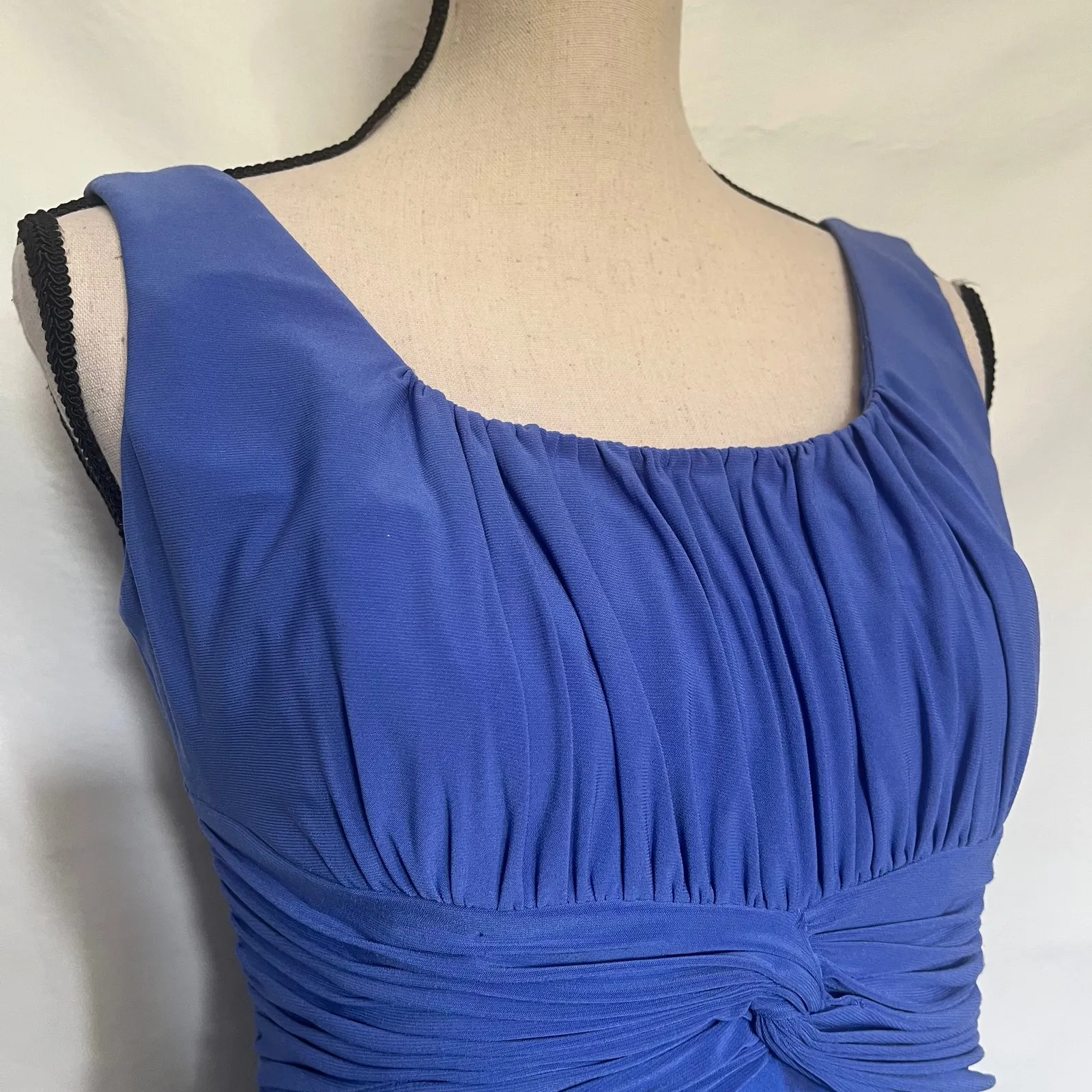 Adrianna Papell Bandage Dress Purple Fairy Glam Romantic Tier Scalloped Satin - Image 3