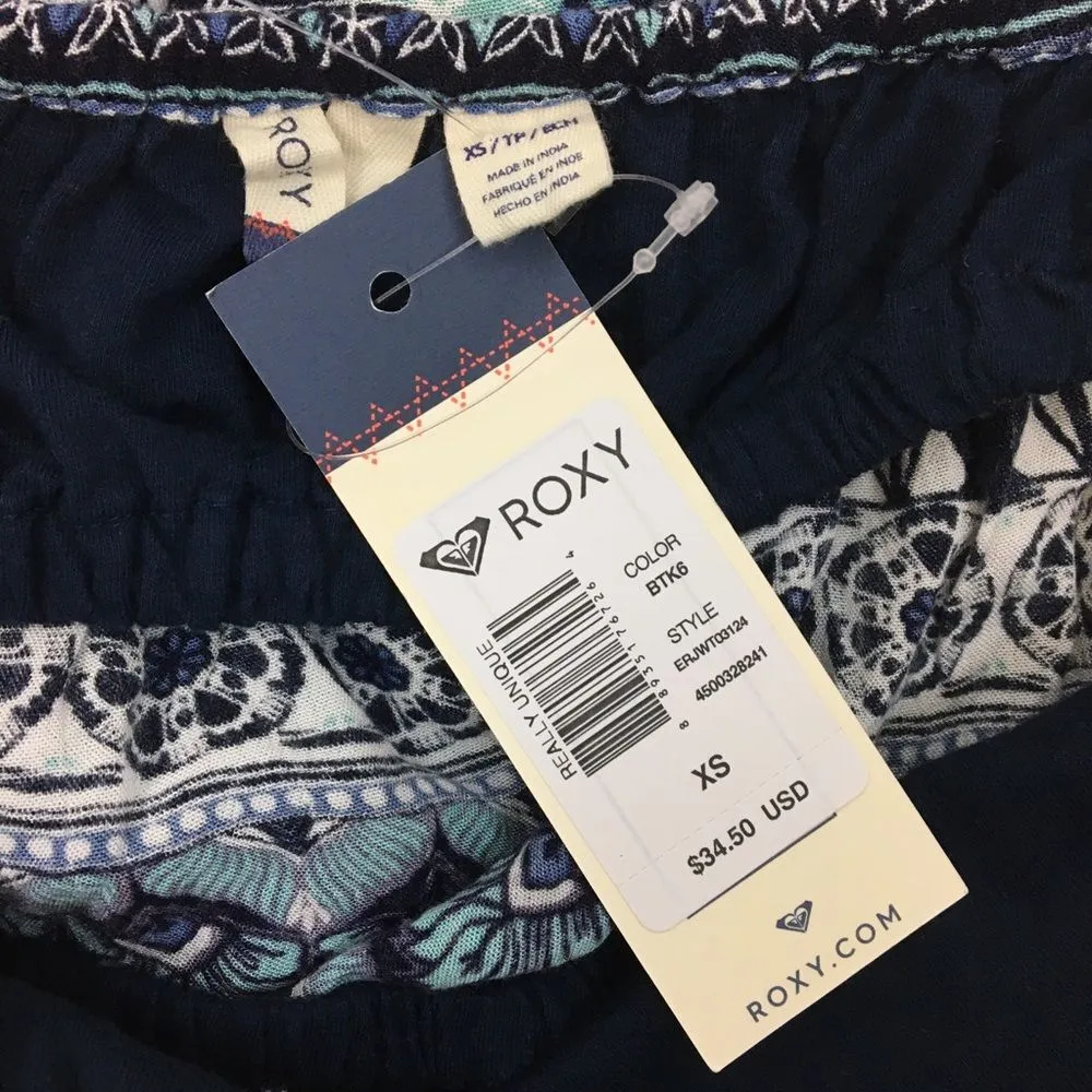 Roxy Blue Print Sleeveless Halter Top XS NEW - Image 8