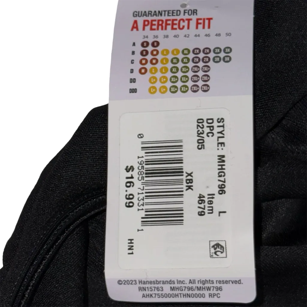 Hanes Black Seamless Comfort Bra - Image 10