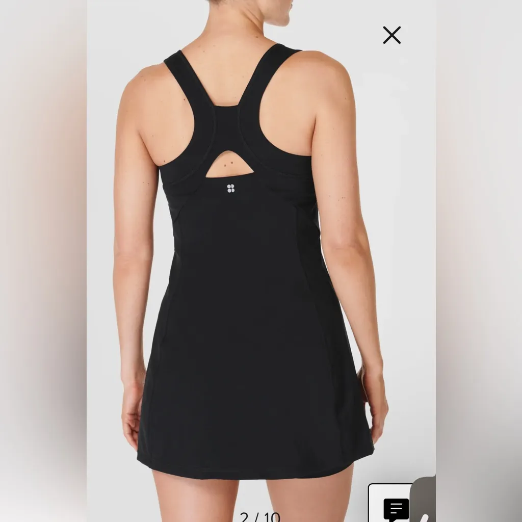 NWT Sweaty Betty Power Pro Racerback Workout Sport Dress Black‎ Sz XS $148 - Image 3