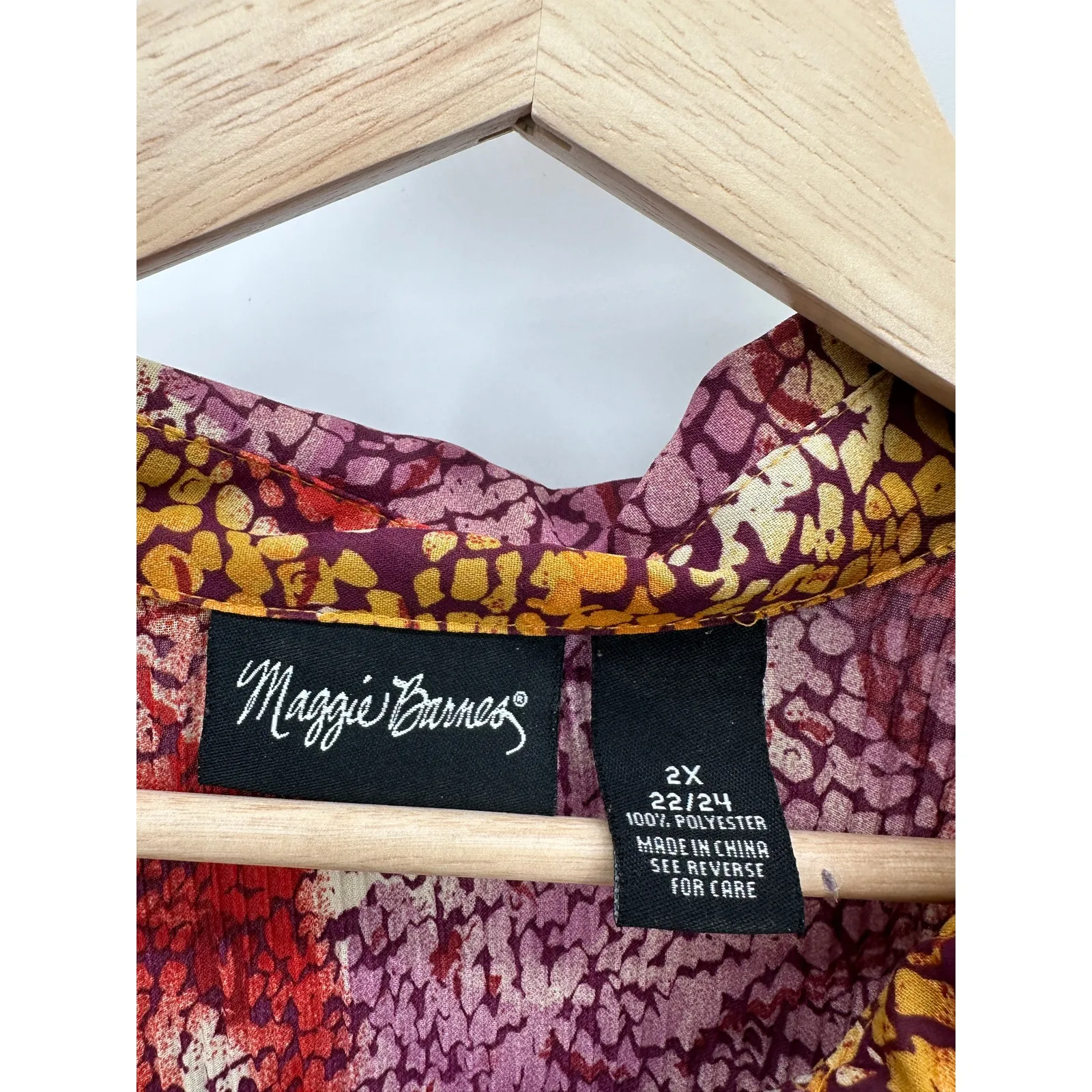 Maggie Barnes Women Tunic Size 2X Button Down Artsy Pleated Unique Top - Image 5