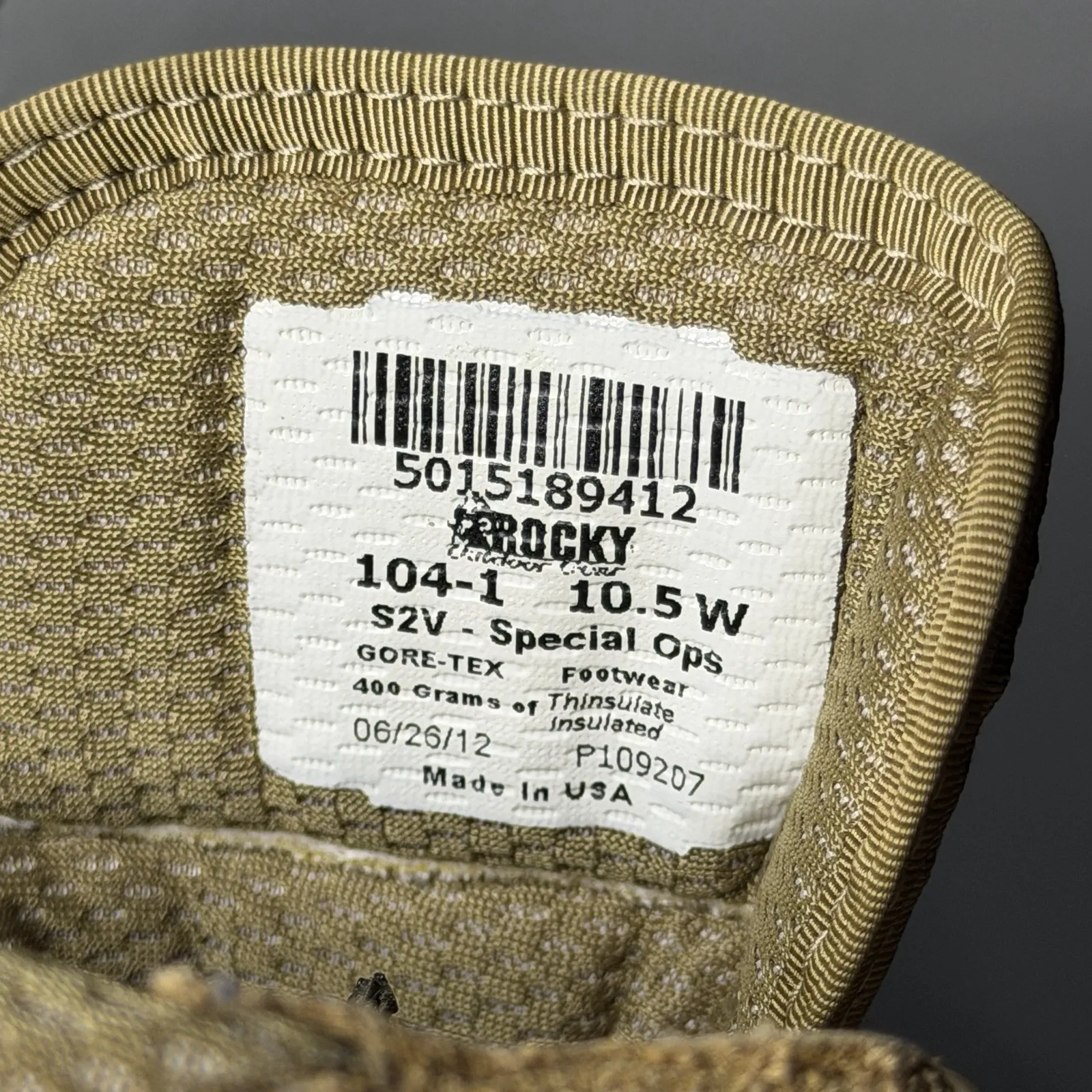 Rocky S2V Special Ops Tactical Military Combat Boots Mens 10.5 W Wide Brown - Image 10