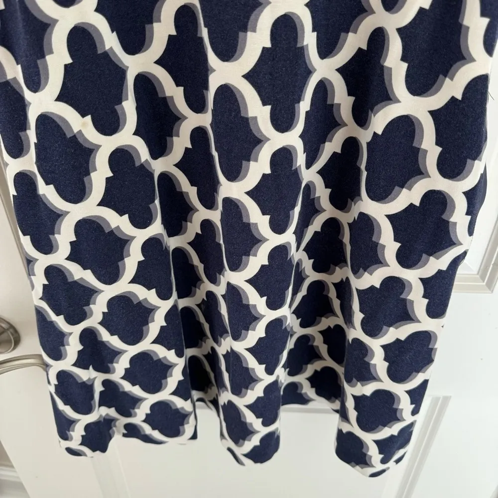 J. McLaughlin Catalina Cloth Sleeveless Blue & White Geometric Mini Dress | S - Image 4