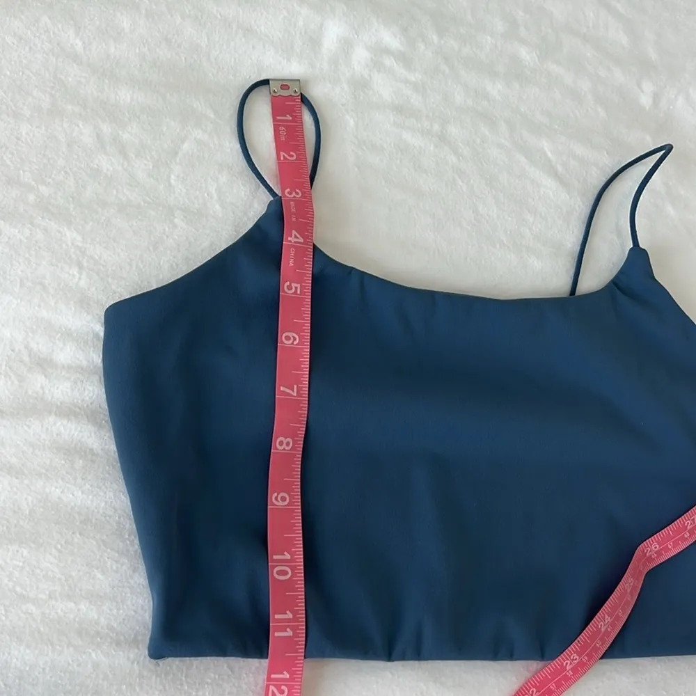 Garage Crop Top Sports Bra Bralette Spaghetti Straps Blue Size Small - Image 3
