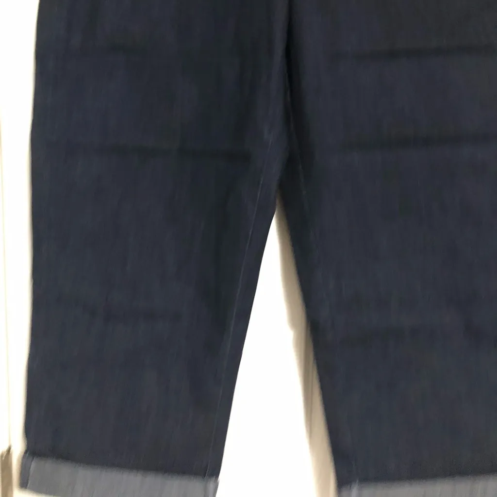 Laura Scott signature fit jeans size 8 rolled‎ cuff dark blue wash pants - Image 2