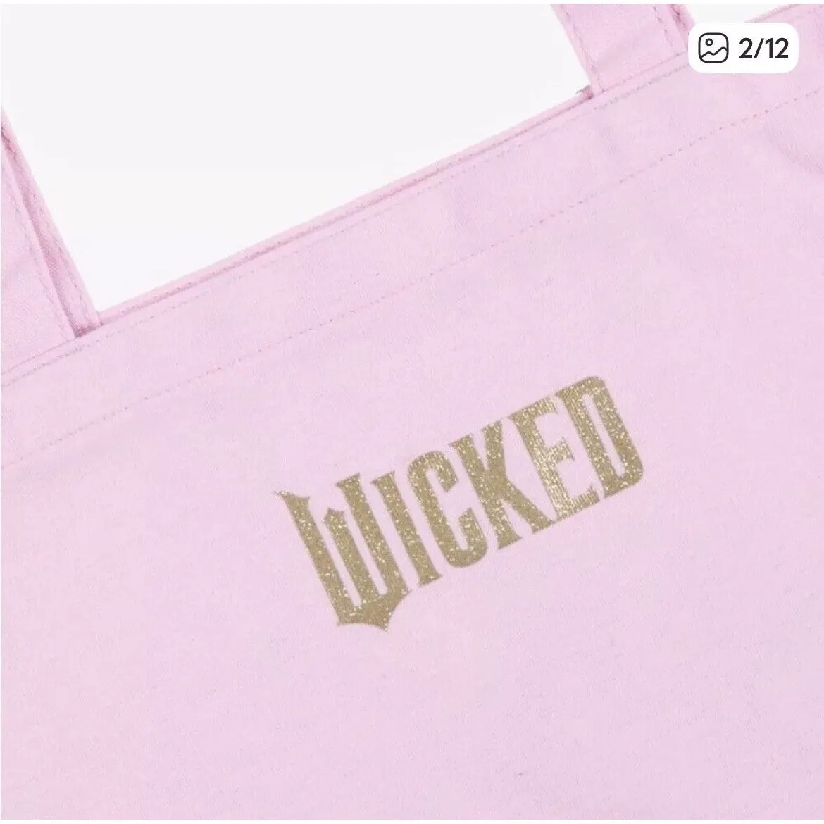 Bioworld Universal Wicked x Target Pink & Metallic Gold So Popular! Tote Bag GUC - Image 2