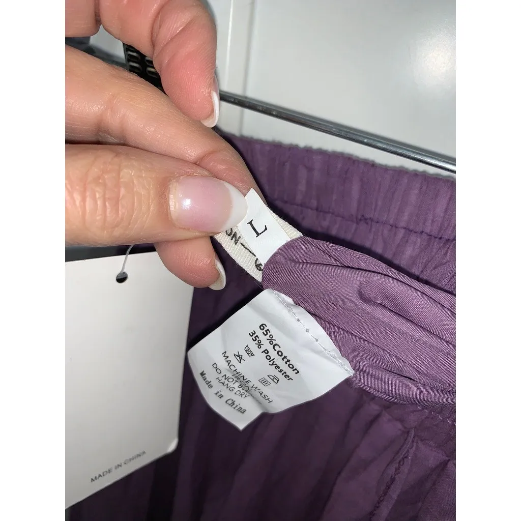 NWT Women's Purple Floral Midi Skirt Lace Trim Size‎ Large Casual Elastic Waist - Image 4