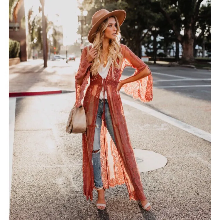 VICI French Lace Duster Kimono - Image 5